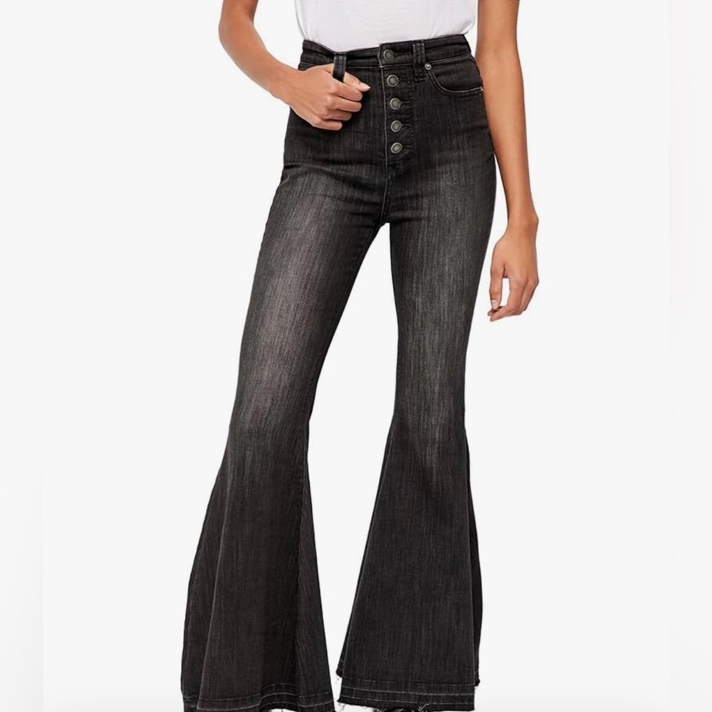 We The Free Button Down Flare Jeans